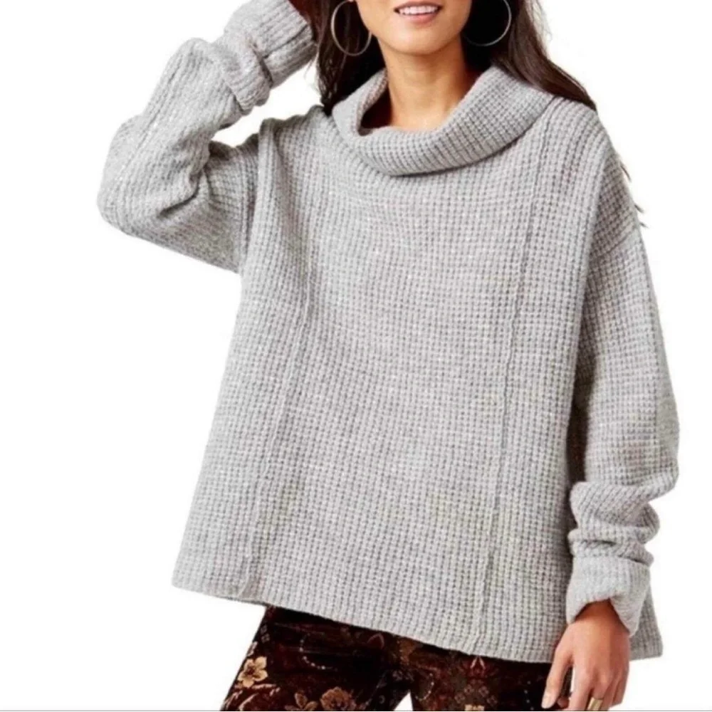 Free People Side Winder Wool Sweater Size Medium Cabincore Scandi Girl